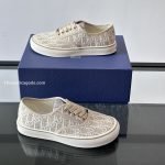 Saltwind Sneakers Beige Oblique Embroidered Cotton – Cd504