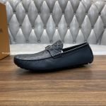 Silverstone Moccasins Navy Blue Monogram-Embossed Calf Leather 1Aiwoz