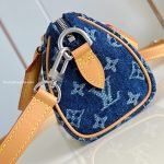 Speedy 18 Bandouliere Bag Blue Monogram Denim Flowers M27557