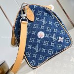 Speedy 30 Bandouliere Bag Blue Monogram Flowers Denim M27556