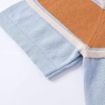 Striped Short-Sleeved T-Shirt In Blue And Orange 1Ak7If