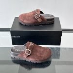 Suede Mules In Dark Brown – Pds41