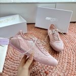 Sunny F Rose Leather Mix Lace Low Top Trainers