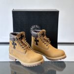 Timberland X Ch Cross Patch Boots In Brown With Trip Cross Black