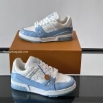 Trainer Sneakers Blue Textured Calfskin 1Ak8H6