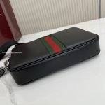 Web Trademark Small Crossbody Bag Black Leather