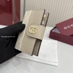 Bi-Color GG Marmont Card Case Beige And Brown Leather