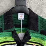 Black & Green Striped Short Sleeve Crochet Shirt – Sh537