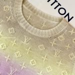 3D Monogram Tie Dye Knit Top Pastel Yellow 1Ak0D3
