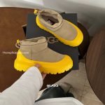 Classic Ultra Mini Weather Shoes In Brown And Yellow