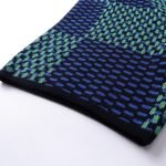 Cotton T-Shirt With Damier Jacquard Fabric In Green And Blue 1Ahbct