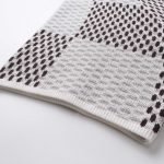 Cotton T-Shirt With Damier Jacquard Fabric In Grey And White