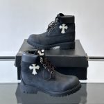 Cross Patch Boots In Black With Cross White