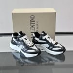 Demivee Mesh And Suede Sneakers In White And Black – Vl229