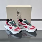 Demivee Mesh And Suede Sneakers In White And Red – Vl228