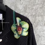 Glitch Orchid Embroidered Short Sleeve Crochet Shirt In Black – Sh544