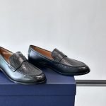 Granville Loafers Black Smooth Calfskin And Black Oblique Jacquard – Cd498