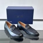 Granville Loafers Black Smooth Calfskin And Black Oblique Jacquard – Cd499