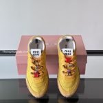 Miumui Tyre Technical Fabric And Suede Sneakers Topaz