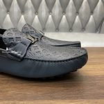Silverstone Moccasins Navy Blue Monogram-Embossed Calf Leather 1Aiwoz