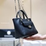 Small Shopping Bag Black Caviar Leather