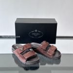 Suede Band Sandals In Dark Brown – Pds46