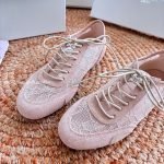 Sunny F Rose Leather Mix Lace Low Top Trainers