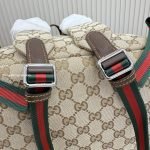 Tag Large Backpack Sand And Brown GG Canvas