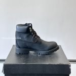 Timberland X Ch Cross Patch Boots In Black With Triple Cross Red