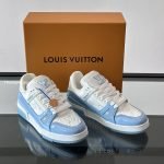 Trainer Sneakers Blue Textured Calfskin 1Ak8H6