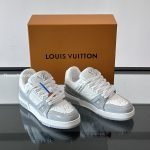 Trainer Sneakers Grey Textured Calfskin 1Akcja