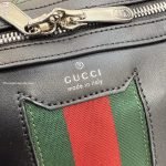 Web Trademark Medium Duffle Bag Black Soft Leather