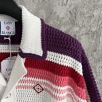 White & Pink Stripe Short Sleeve Crochet Shirt – Sh538