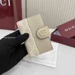 Bi-Color GG Marmont Card Case Beige And Brown Leather