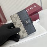 Bi-Color GG Marmont Card Case Black Leather
