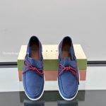 Blue Nubuck Boat Loafers