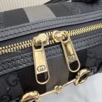 Borsetto Large Boston Bag Grey And Black GG Canvas