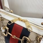 Borsetto Large Boston Bag Sand And Brown GG Canvas