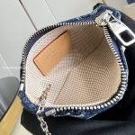 Cles Pochette Key Pouch Blue Monogram Flowers Denim M27561