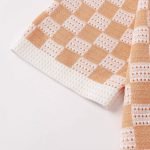 Damier Short-Sleeved Shirt In Orange And White – Sh531