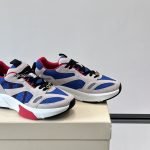 Demivee Mesh And Suede Sneakers In White And Blue – Vl226