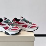 Demivee Mesh And Suede Sneakers In White And Red – Vl228