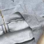 Embroidered Signature Zipped Hoodie In Grey 1Ak7Fg