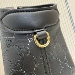 Giglio Large Tote Bag Black Soft Perforated GG Leather