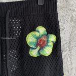 Glitch Orchid Embroidered Crochet Shorts In Black