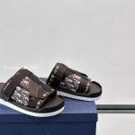 Alpha Sandals Brown Oblique Jacquard – Cds41