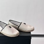 Logo Embroidered Espadrilles Sandals In Beige
