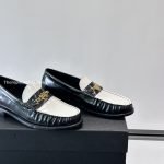 Ma Chain Leather Loafers In Black And White – Ri97