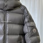 Maya Hooded Short Down Jacket In Grey