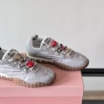 Miumiu Tyre Technical Fabric And Suede Sneakers In Grey